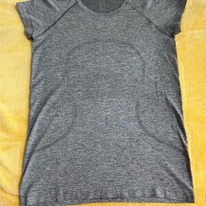 Lululemon, Swiftly Tech, short sleeve, Gray, loose fit with wider waist band